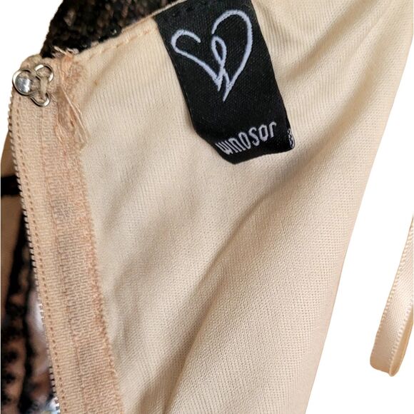 NWT Windsor Women's Black Sequin Nude Mermaid Dress. Size XS Fully Lined - Picture 7 of 7
